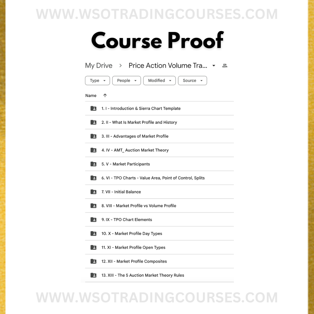 Price Action Volume Trader Trading With Market & Volume Profile - Course Proof