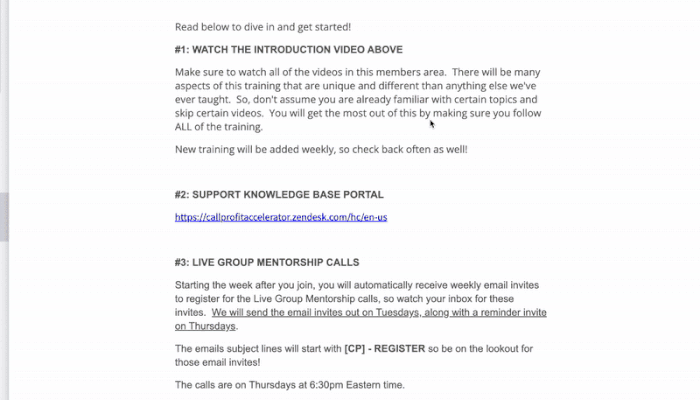 Chris Members Area Scrolling Course