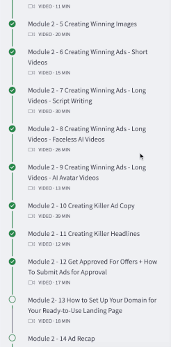 Chris Reader's Member Area Modules Proof