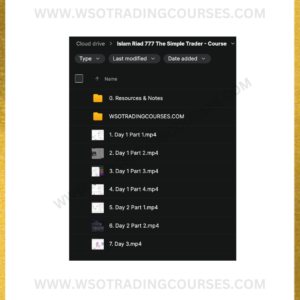 Islam Riad The Simple Trader (English Mentorship) - Course Proof MAIN