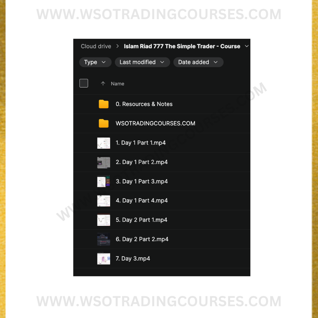 Islam Riad The Simple Trader (English Mentorship) - Course Proof MAIN